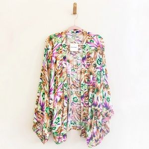 NWT Style Envy Tropical Print Robe Kimono Cover Up